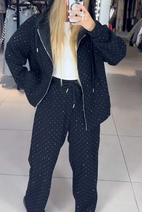 Damen Sportliches Sweat-Outfit mit Kapuze und weiter Passform R&B