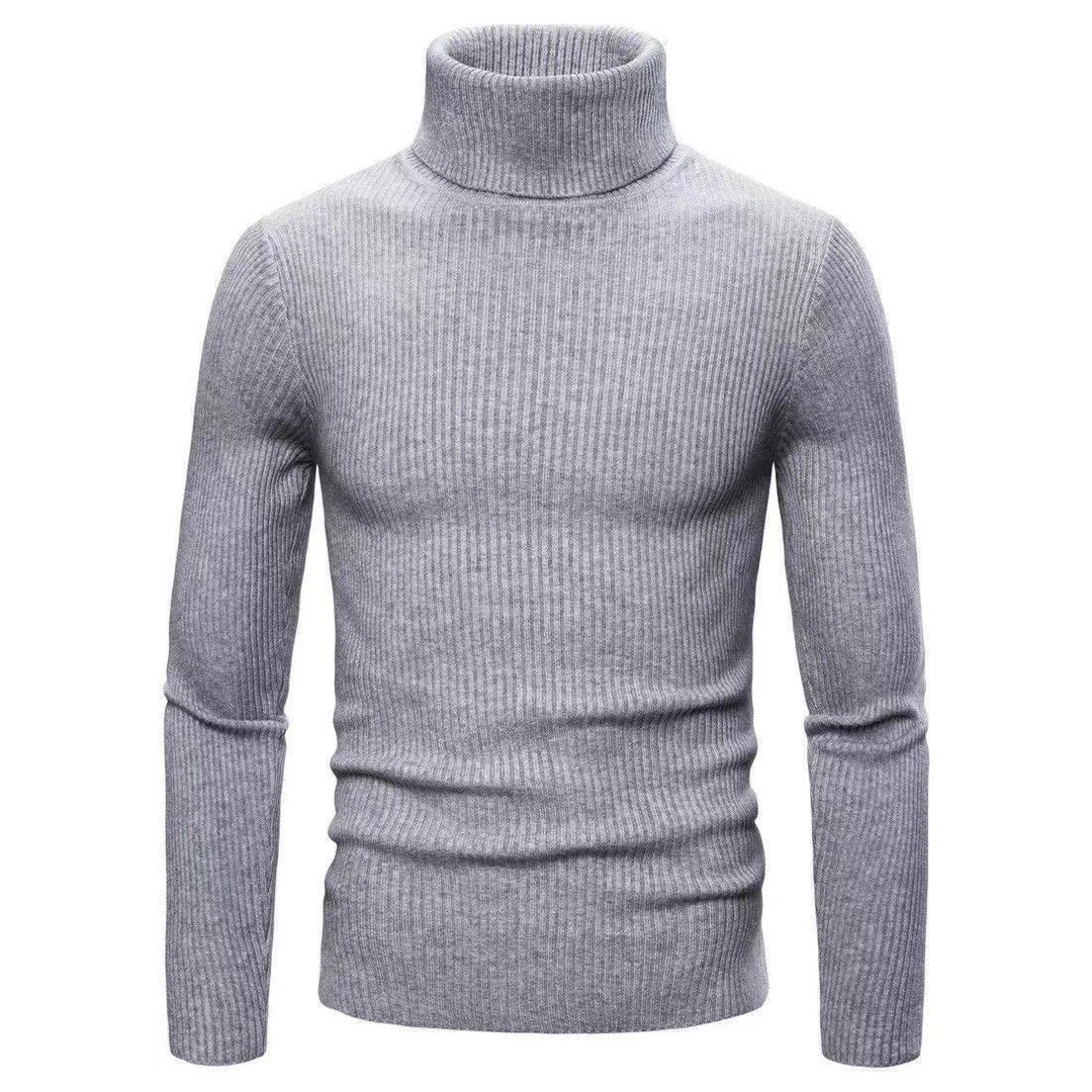 Herren hochwertiger Rollkragenpullover aus feinem Rippstrick R&B