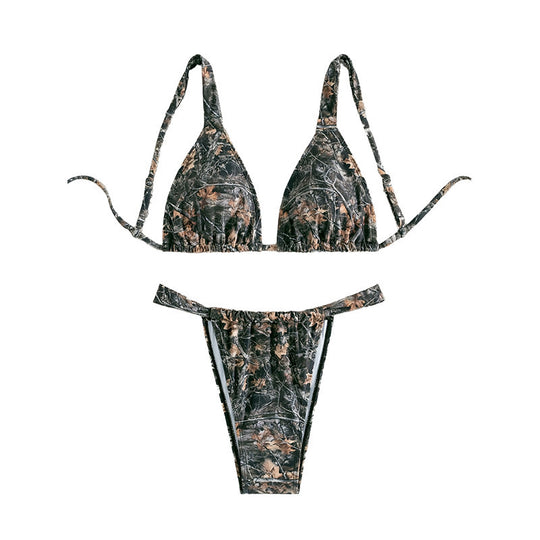 Damen Triangel-Bikini mit floralem Muster R&B