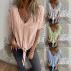 Damen Glitzernde V-Pullover Bluse