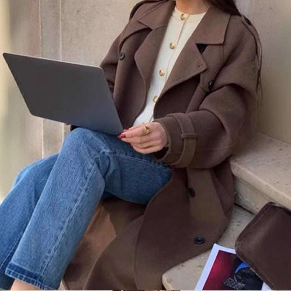 Damen oversized Wollmantel R&B