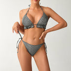Damen Triangel-Bikini mit verspielten Rüschendetails R&B