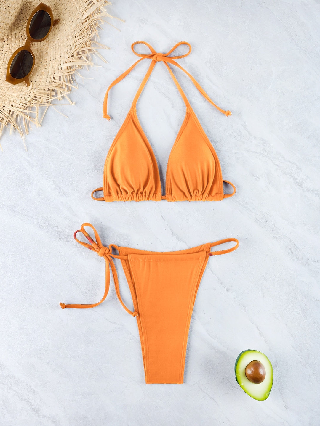 Damen Triangel-Bikini-Set mit verstellbarem Rückenverschluss R&B