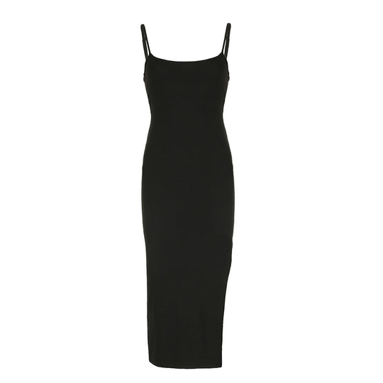 Damen Maxikleid mit feinen Spaghettiträgern und figurbetonter Silhouette R&B