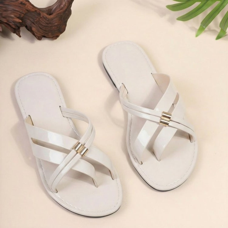 Damen elegante Crossover-Sandalen mit komfortablem Fußbett R&B