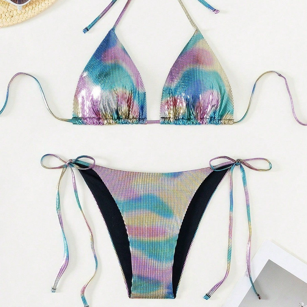 Damen Funktionsfähiger Triangel-Bikini mit stylischem Farbverlauf R&B