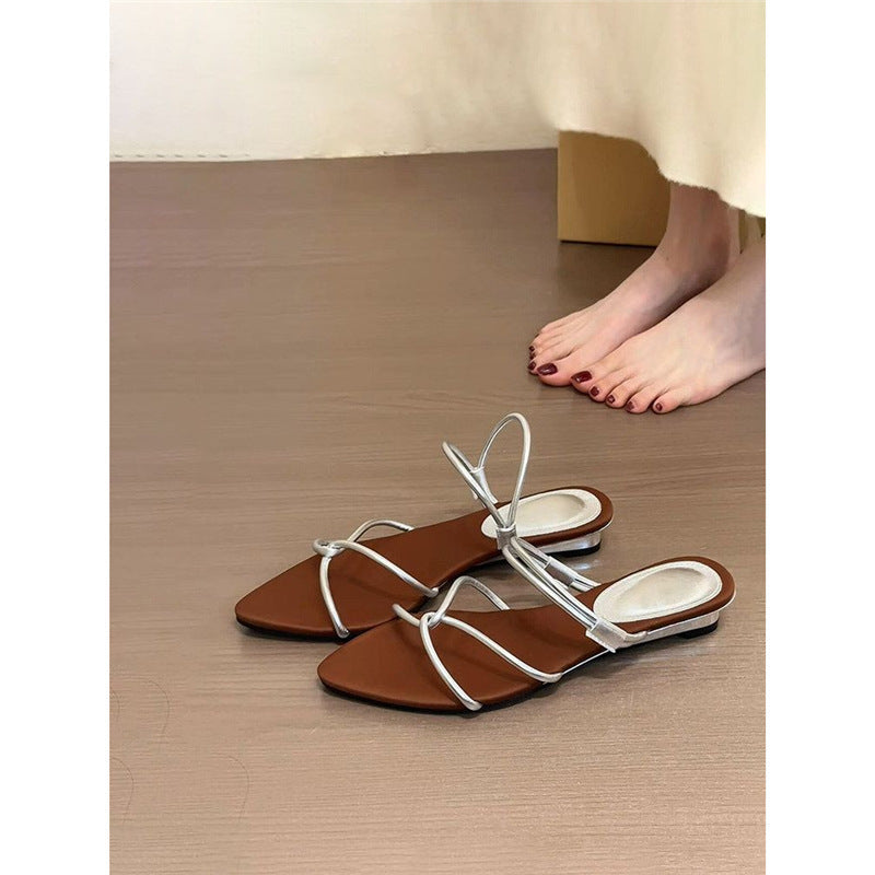 Damen elegante Slingback-Sandalen mit raffiniertem Riemendesign R&B