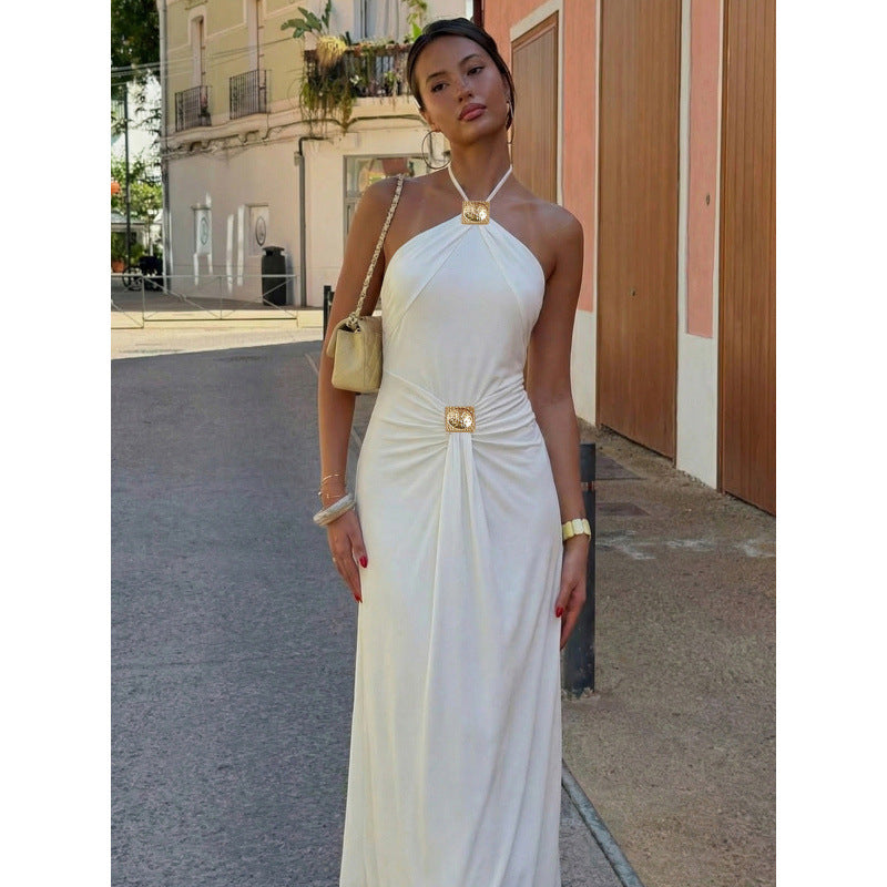 Damen Elegantes Abendkleid mit Neckholder-Design und figurbetonter Silhouette R&B