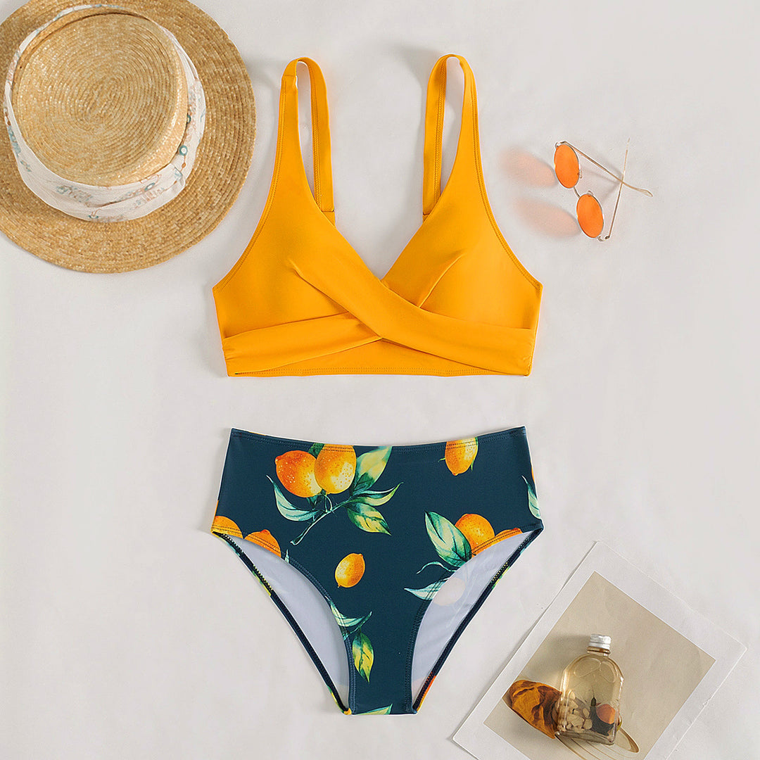 Damen Hochschnitt Bikini-Set R&B