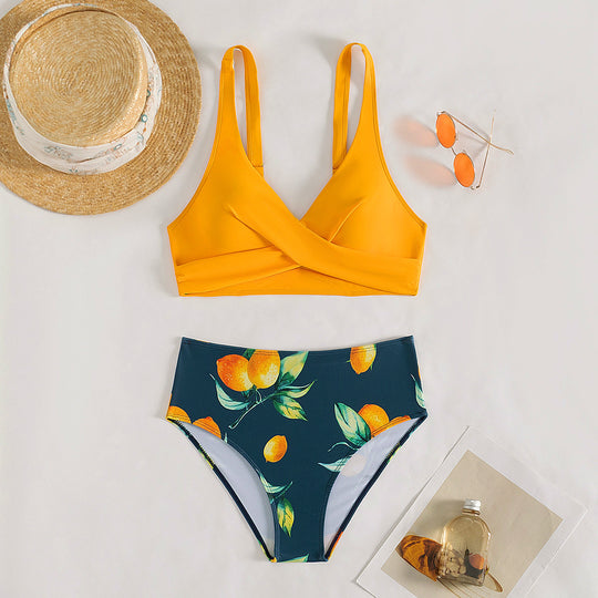 Damen Hochschnitt Bikini-Set R&B