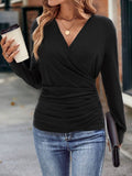 Damen Wickeltop Aus Weichem Jersey mit Figurbetonendem Schnitt R&B