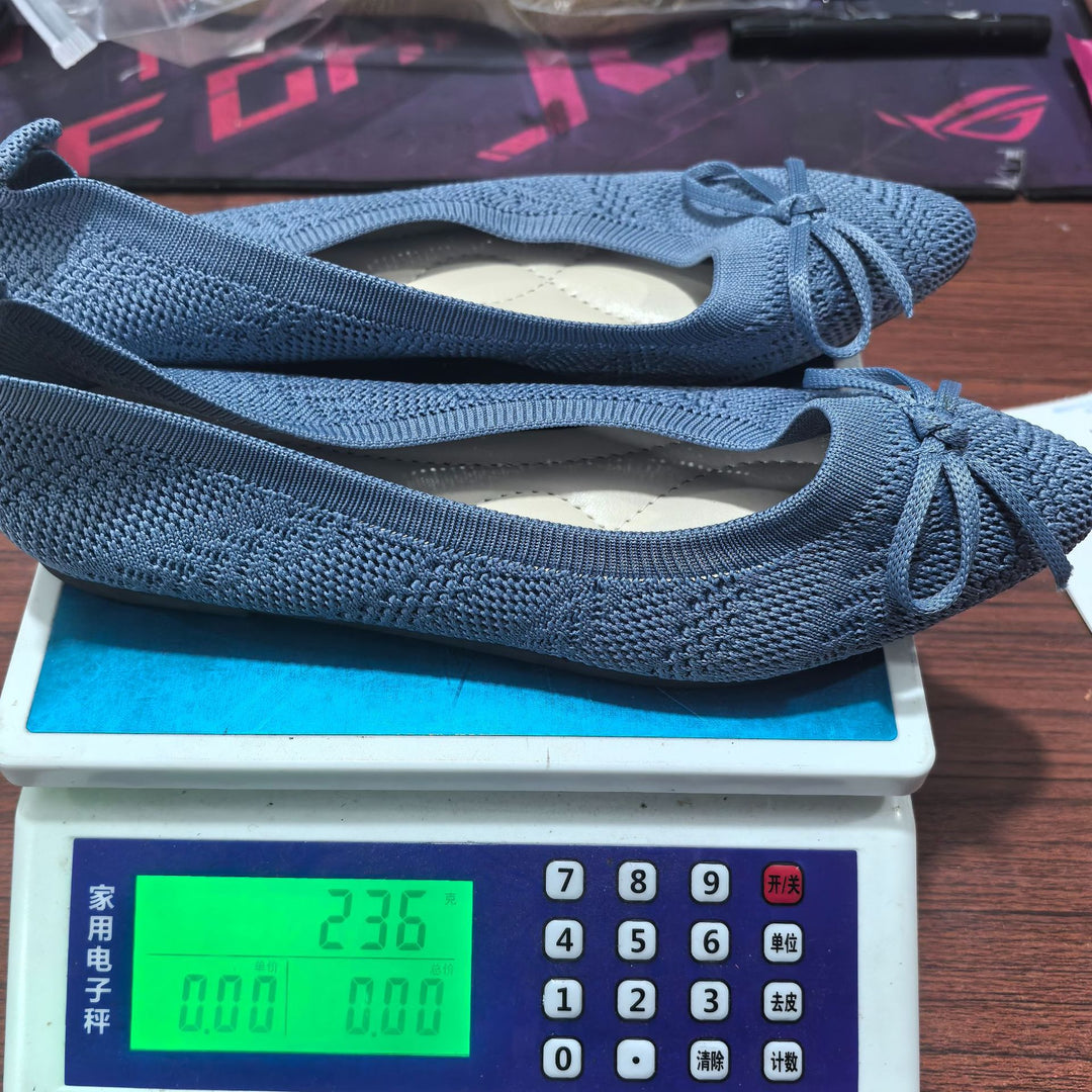 Damen Stilvolle und komfortable Ballerinas mit großem Schleifendetail R&B