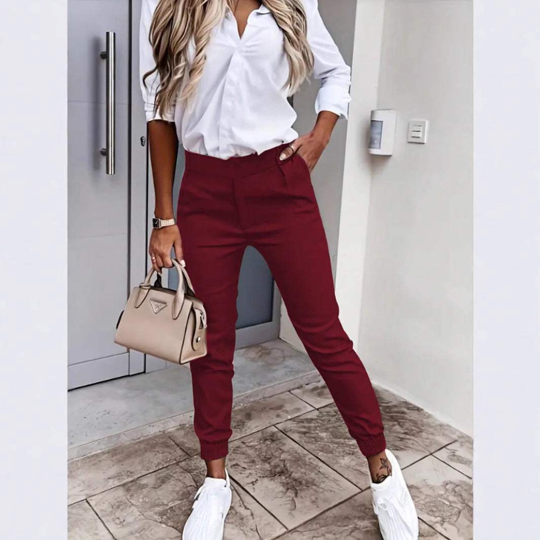 Damen bequeme Chinohose mit elastischem Bund R&B