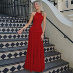 Damen Maxi-Kleid mit feinen Rüschendetails R&B