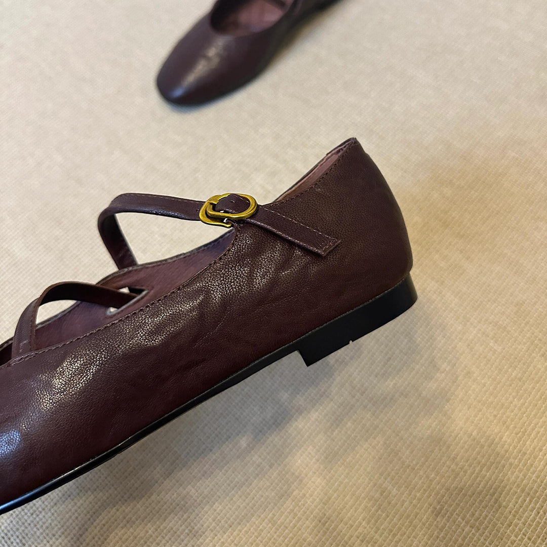 Damen Ballerina-Schuhe mit verstellbarem Riemchen und bequemem Fußbett R&B