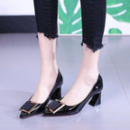 Damen elegante Pumps mit modischem Quadratverschluss R&B