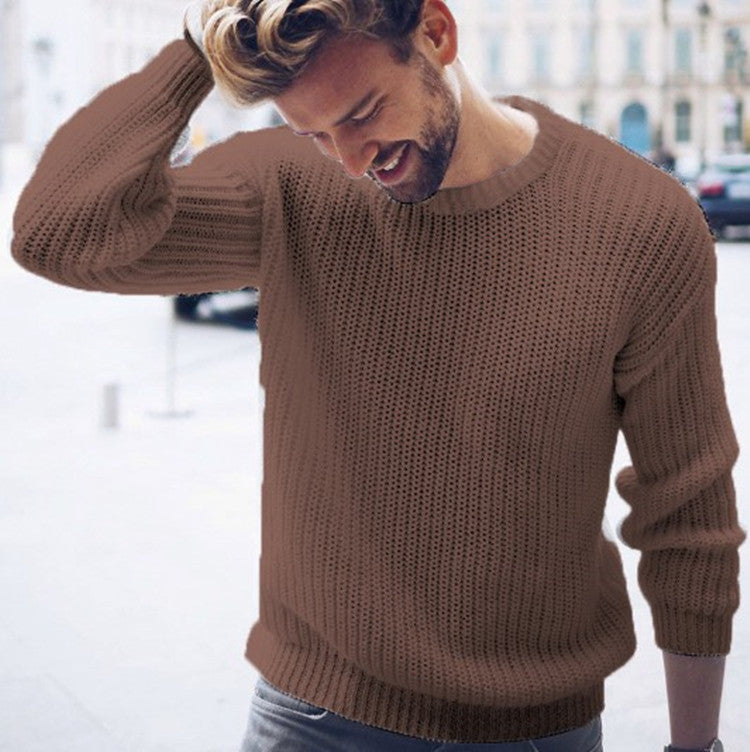 Herren Grobstrickpullover mit modernem Rippenmuster und lässigem Schnitt R&B