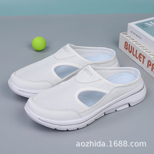 Damen nan atmungsaktive Netzgewebe-Slipper mit ergonomischem Komfortfußbett R&B