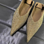 Damen elegante spitze Ballerinas mit glitzerndem Strassdesign R&B
