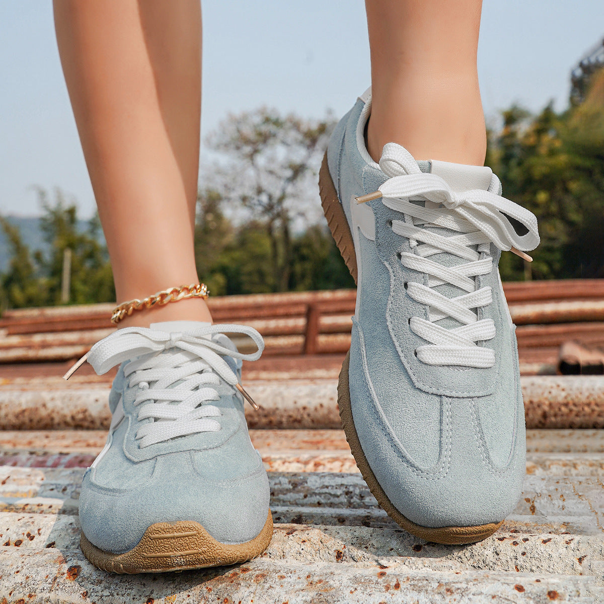 Damen Casual Sneakers aus hochwertigem Wildleder mit rutschfester Sohle R&B