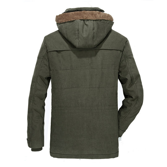 Herren multifunktionale Winterjacke mit gefüttertem Kapuzenkragen R&B