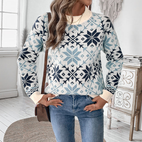 Damen gestrickter Pullover im Skandi-Stil R&B