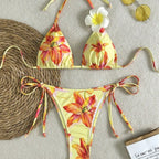 Damen Triangel-Bikini-Set mit floralen Akzenten R&B