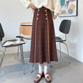 Damen Midi-Rock mit Knopfdetails und klassischem Karomuster