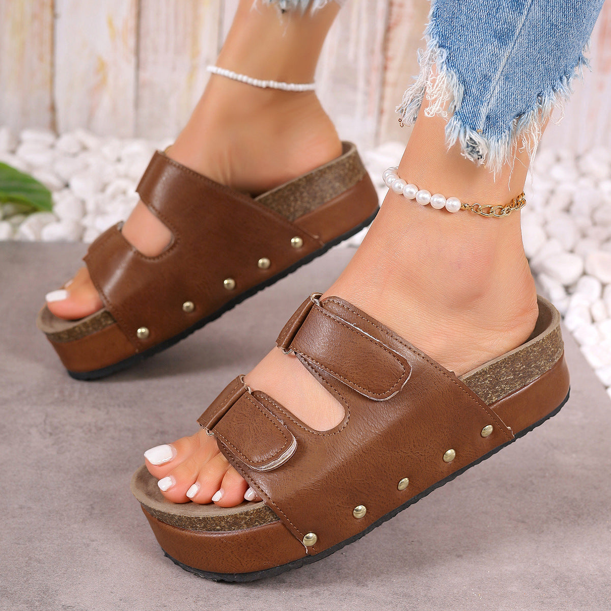 Damen Komfortable Sandalen mit Plattform R&B