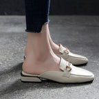Damen Elegante Loafers mit modischem Kettenverschluss