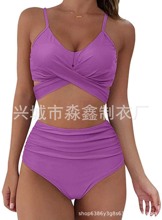 Damen Crop-Top Bikini-Set mit geflochtenem Design R&B