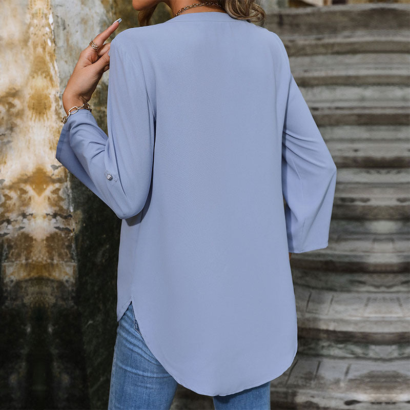 Damen Bluse mit eleganten Knopfdetails und lässigem Schnitt R&B