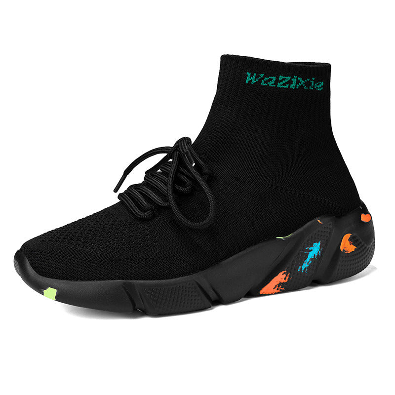 Damen Hochgeschnittene Sport Sneakers mit elastischem Strick-Obermaterial