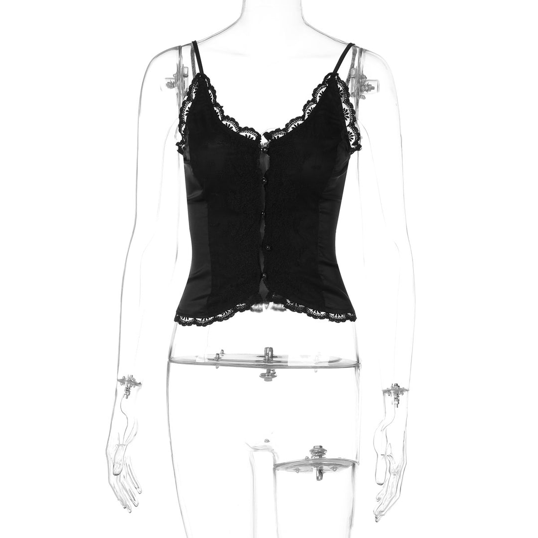 Damen Spitzen-Corsage mit eleganter Knopfleiste R&B