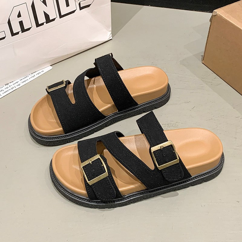 Damen Komfortable Sandalen mit verstellbaren Schnallen und weichem Fußbett EB