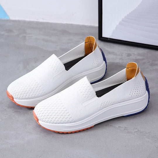 Damen sportliche Slip-On Sneakers mit atmungsaktiver Strickoberfläche R&B