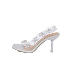 Damen transparente Pumps mit floralem Swarovski-Dekor R&B