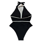 Damen Eleganter Cut-Out Badeanzug mit floralem Akzent R&B