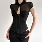 Damen Taillenkorsett mit transparenten Einsätzen und eleganten Details R&B