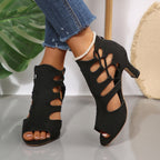 Damen Offene High-Heel Sandalen mit raffiniertem Schnitt R&B