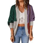 Damen Grobstrickjacke mit buntem Muster und lässiger Passform R&B