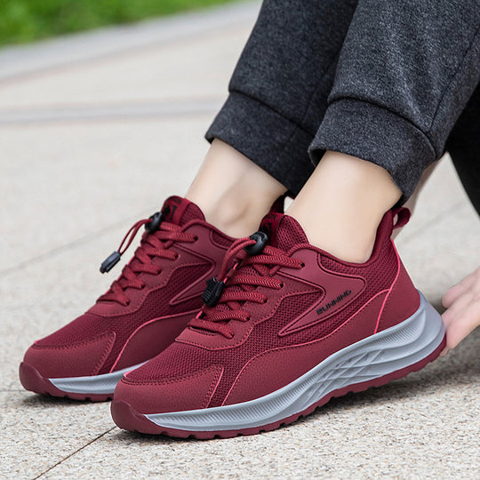 Damen Sportliche Laufschuhe mit flexiblem Schnellschnürsystem und atmungsaktiver Mesh-Oberfläche R&B