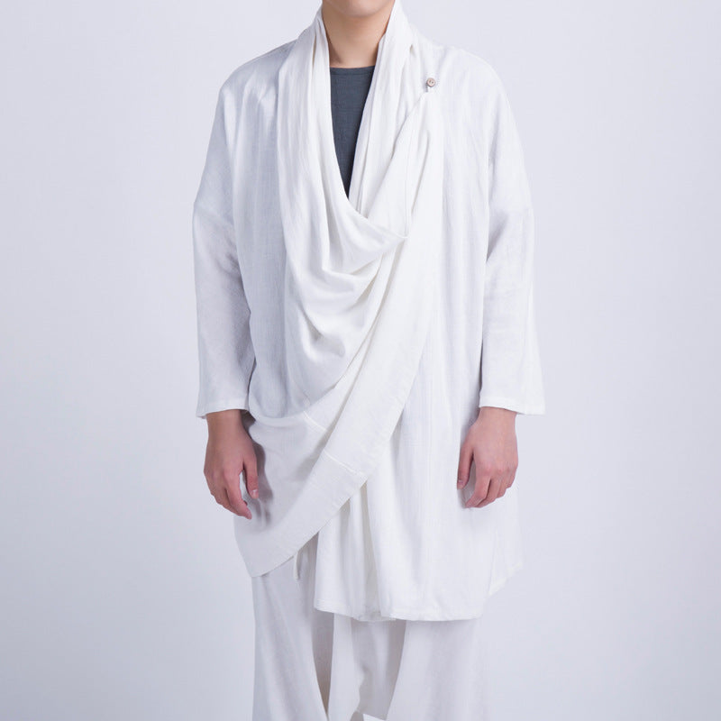 Herren Überwurfjacke mit asymmetrischem Schnitt und dekorativen Details R&B