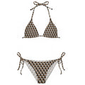 Damen Triangel-Bikini mit fantasievollem Muster und verstellbaren Trägern R&B
