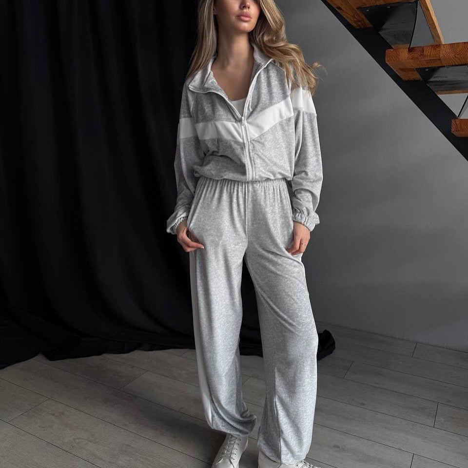 Damen Loungewear-Set mit Kapuze und Reißverschluss R&B