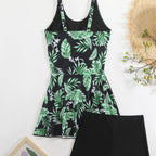 Damen Schwimmanzug mit floralem Muster und modischem Short-Design R&B