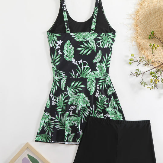 Damen Schwimmanzug mit floralem Muster und modischem Short-Design R&B