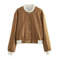 Damen modische Bomberjacke mit kontrastierenden Details