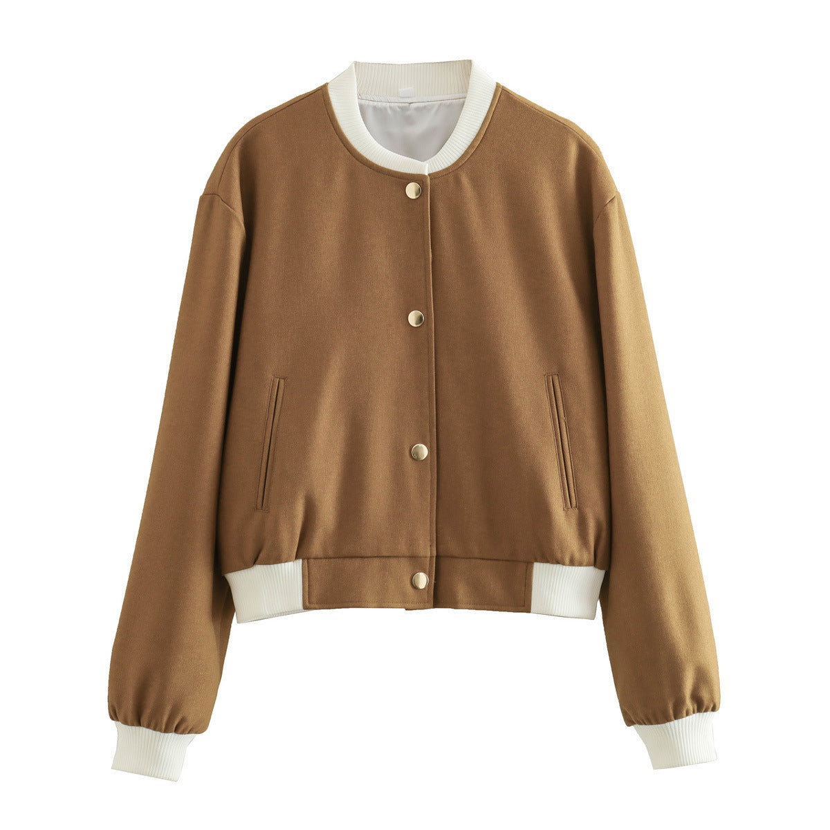 Damen modische Bomberjacke mit kontrastierenden Details