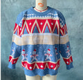 Damen Festlicher Strickpullover mit fröhlichem Weihnachtsmotiv und lässigem Schnitt R&B
